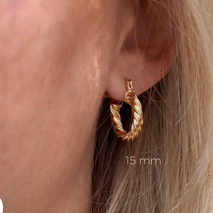 Twisted Gold Hoops