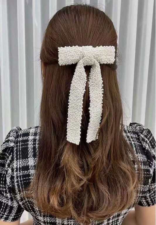 Pearl Bow Hair Clip