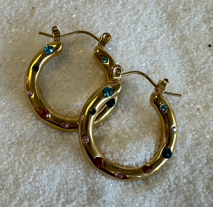 Jeweled Hoops