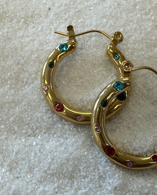 Jeweled Hoops