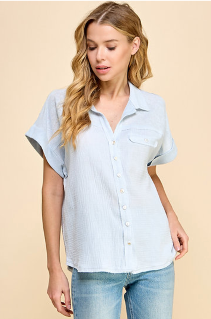 Ocean Eyes Gauze Top