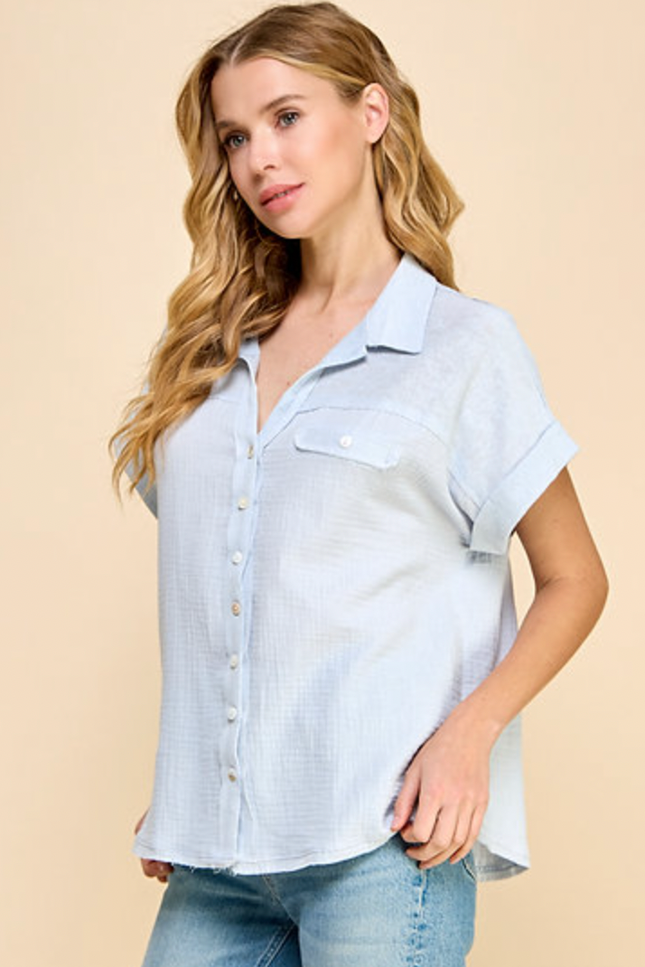 Ocean Eyes Gauze Top