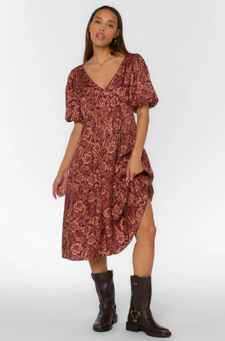 Mulled Wine Midi Dress